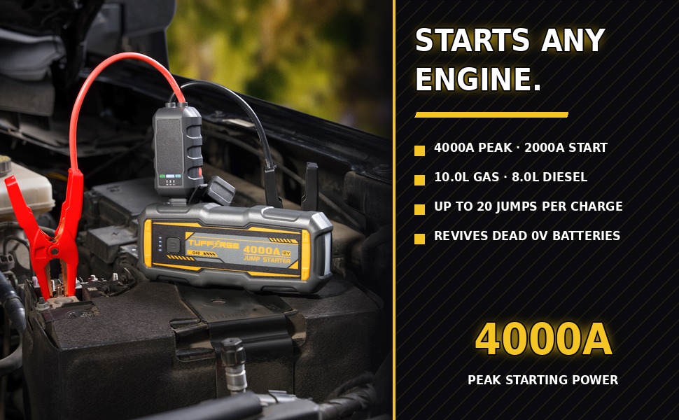 Engine cranking with jump starter clamps attached